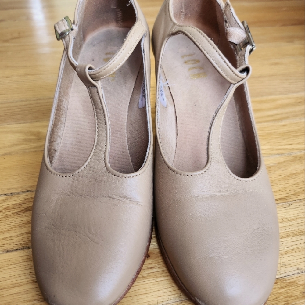 Bloch t-strap tan character shoes